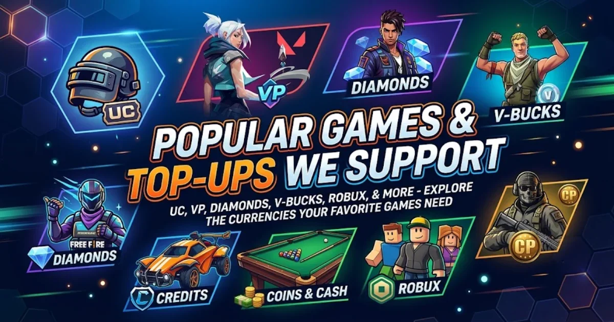 Popular Games & Top-Ups We Support
